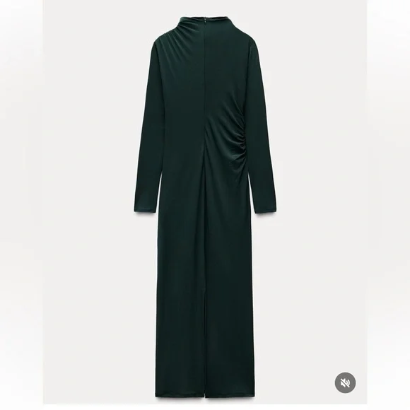 ZARA DRAPED MIDI DRESS - Picture 3 of 4